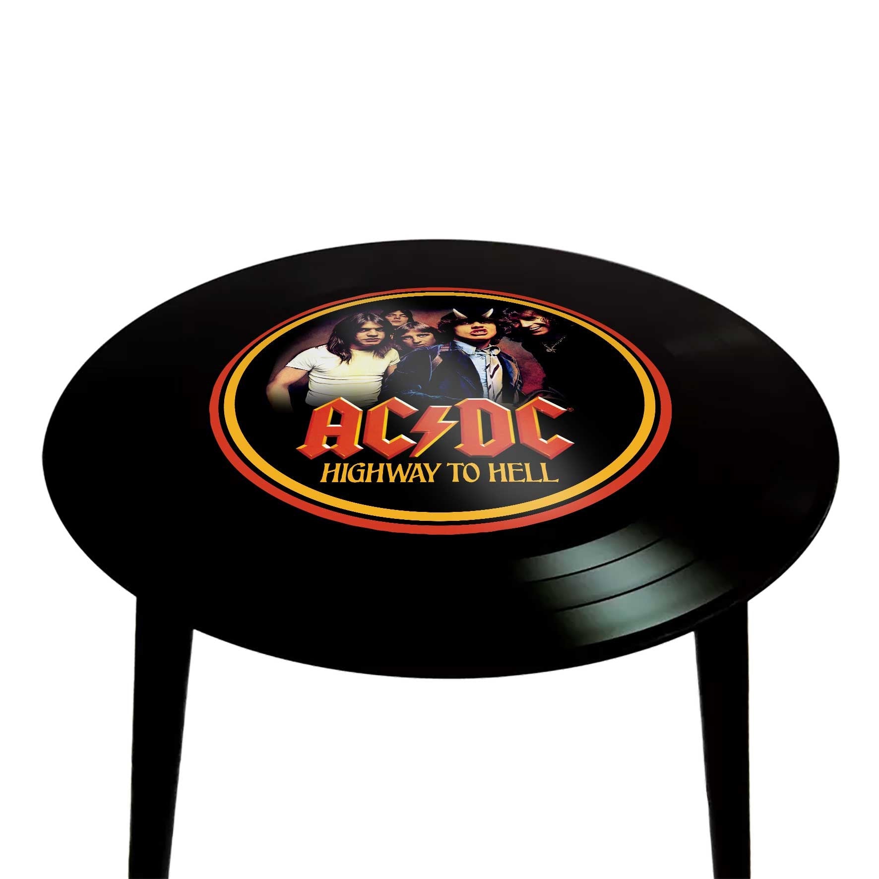 AC/DC Glass Vinyl Style Table