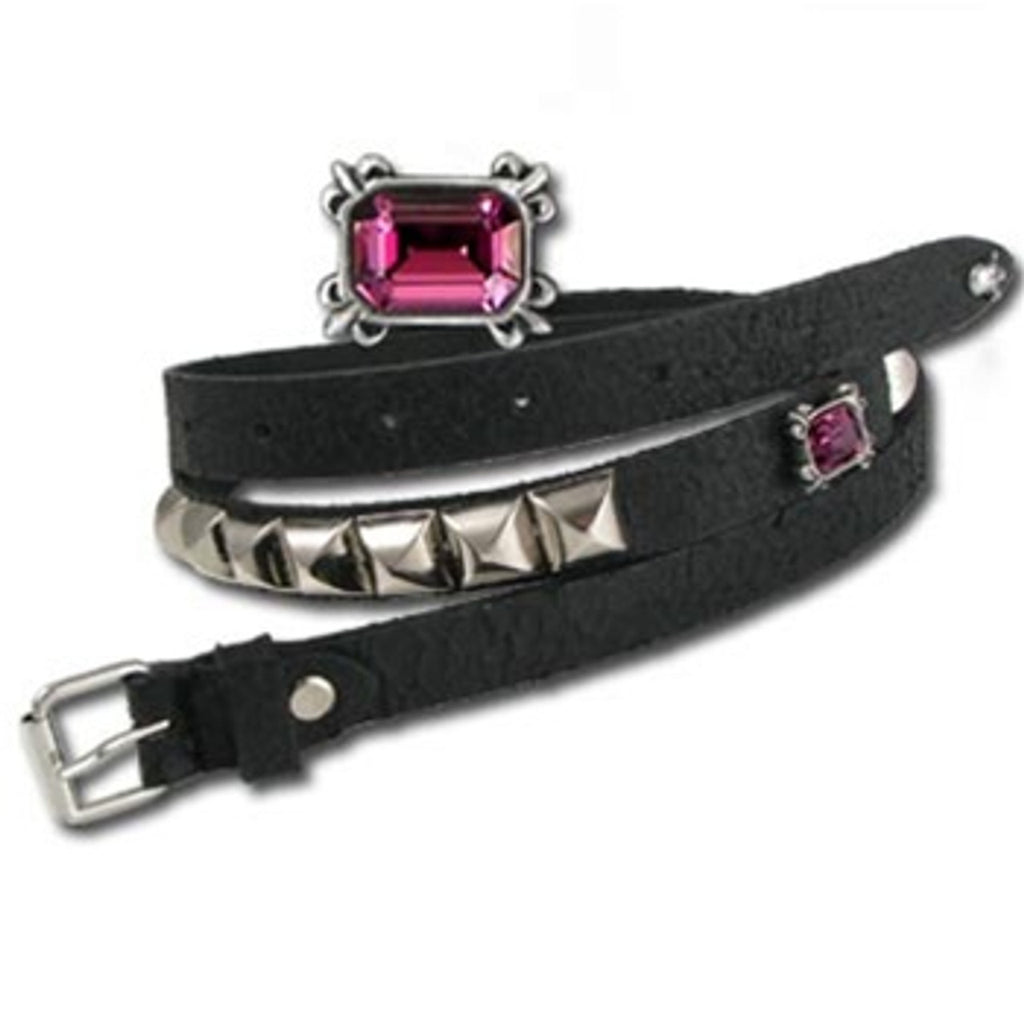 Alchemy Castile Amethyst Studded Leather Belt