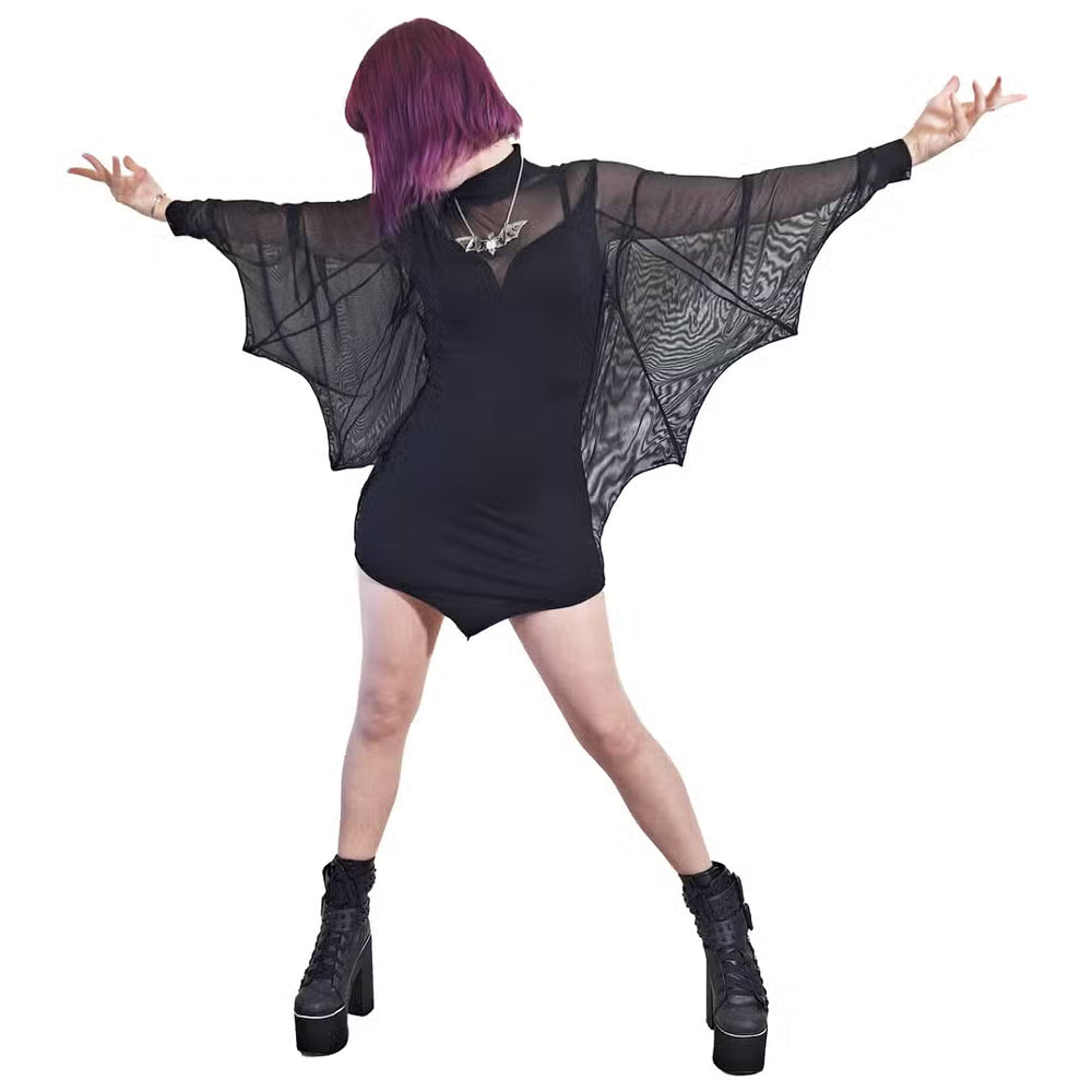 Cybele Mini Dress with Bat Winged Sleeve