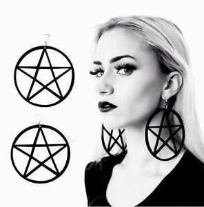 Jumbo Pentagram Lightweight Earrings Pair