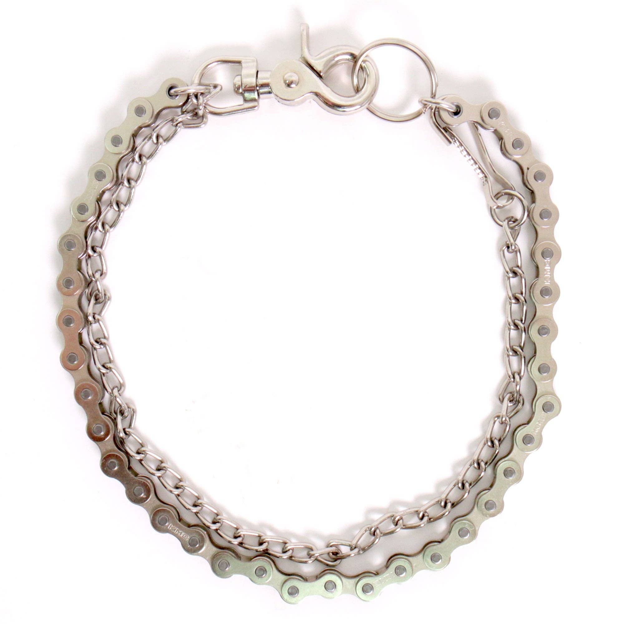 Double Bike Link Chrome Wallet Chain