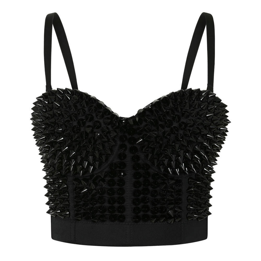 Xenia Grim Spiked Bodice Top
