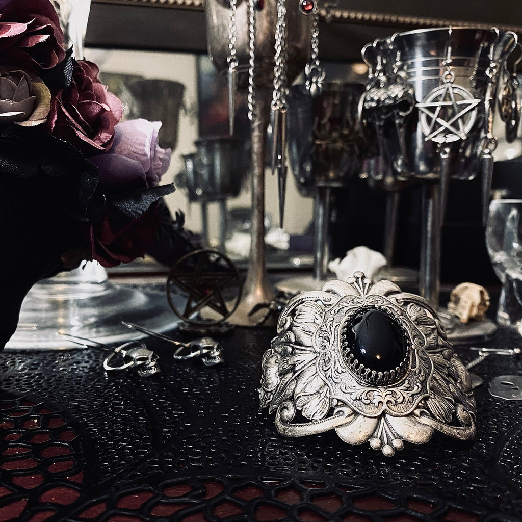 Onyx Rites Filigree Wrist Cuff
