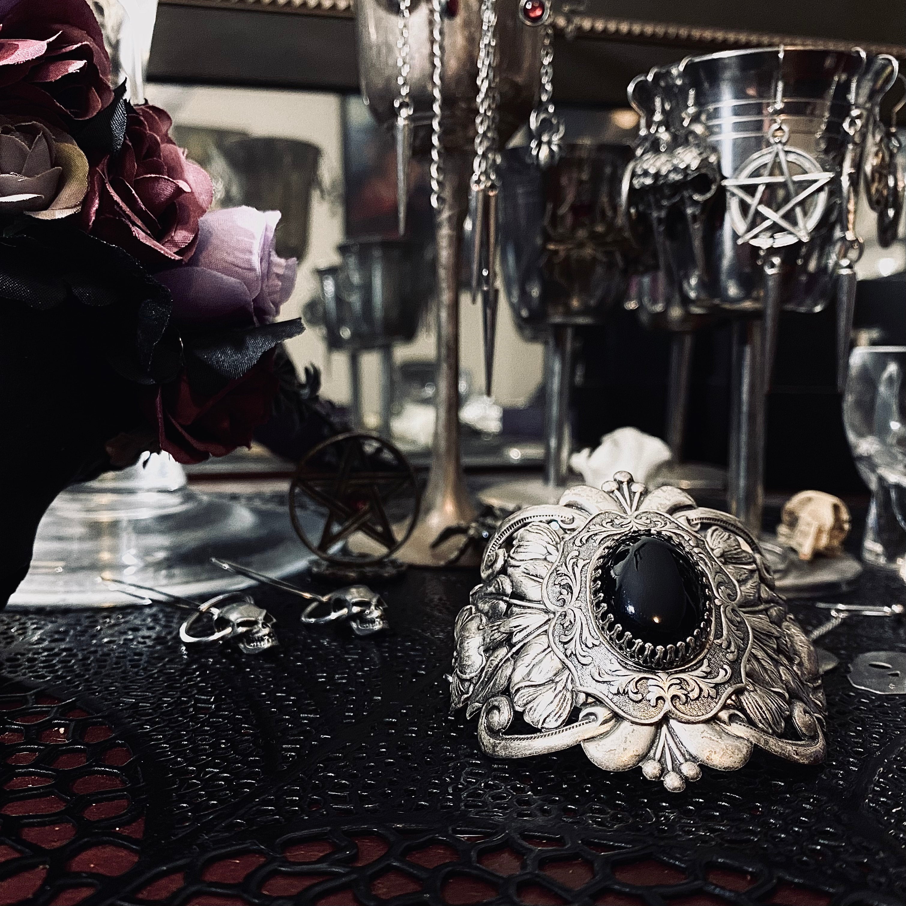 Onyx Rites Filigree Wrist Cuff