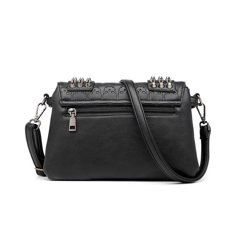 For Crypt's Sake Studded Skull Shoulder Bag