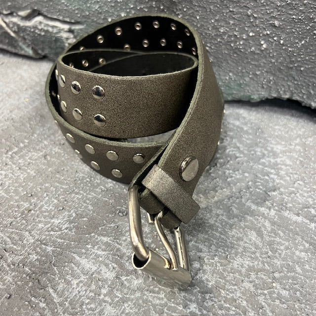 Rivet Redux Ash Leather Belt (Medium)