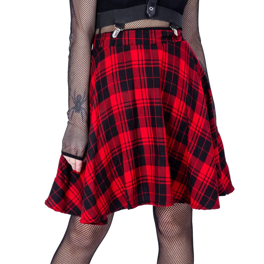 Elrene Red Tartan Skirt