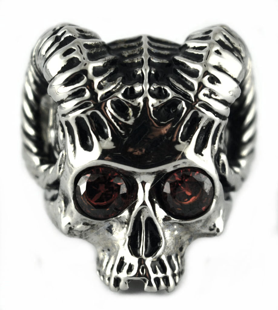 Gothic Faunus Skull SS316L Ring