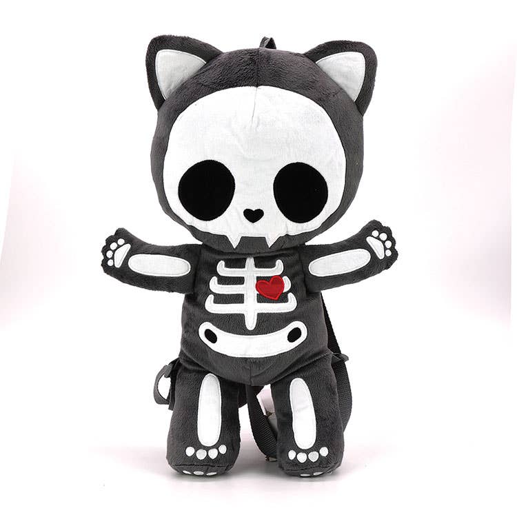 Skele Kitty Plushy Cat Backpack