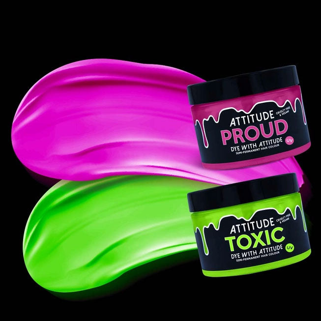 Cyber Punk UV Green/Pink Attitude Hair Dye Duo