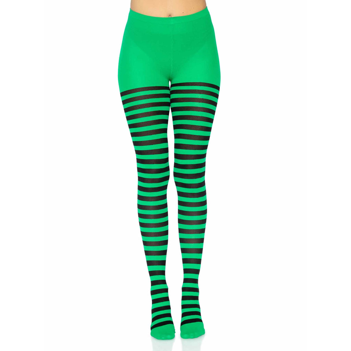 Wicked Stripe Tights - Green