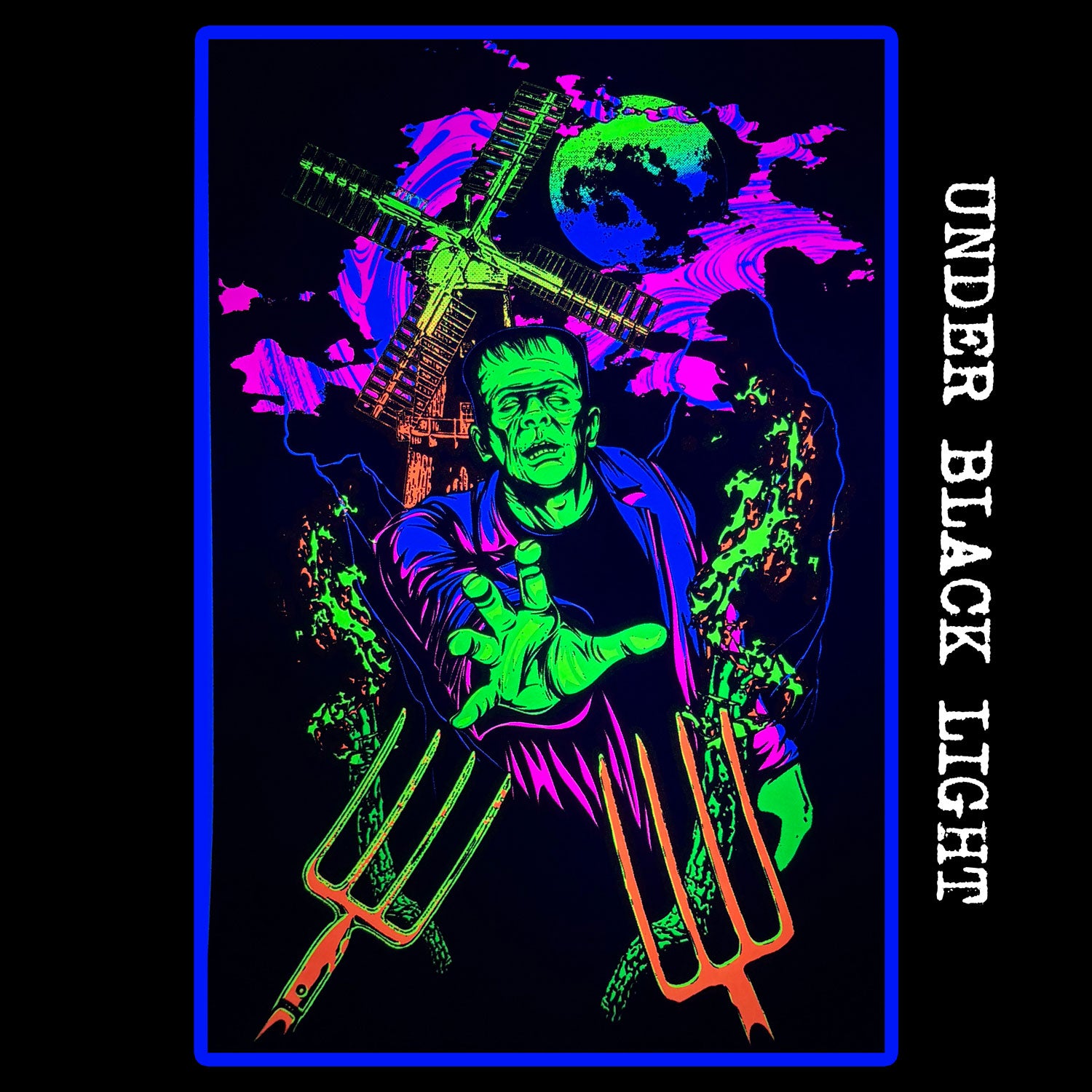Frankenstein Monster UV Flocked Blacklight Poster 198
