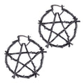 Wiccan Spirit Pentagram Hoop Earrings