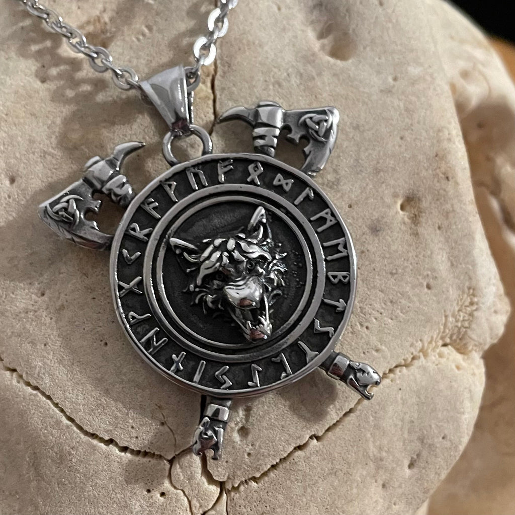 Hati Wolf Runic Pendant