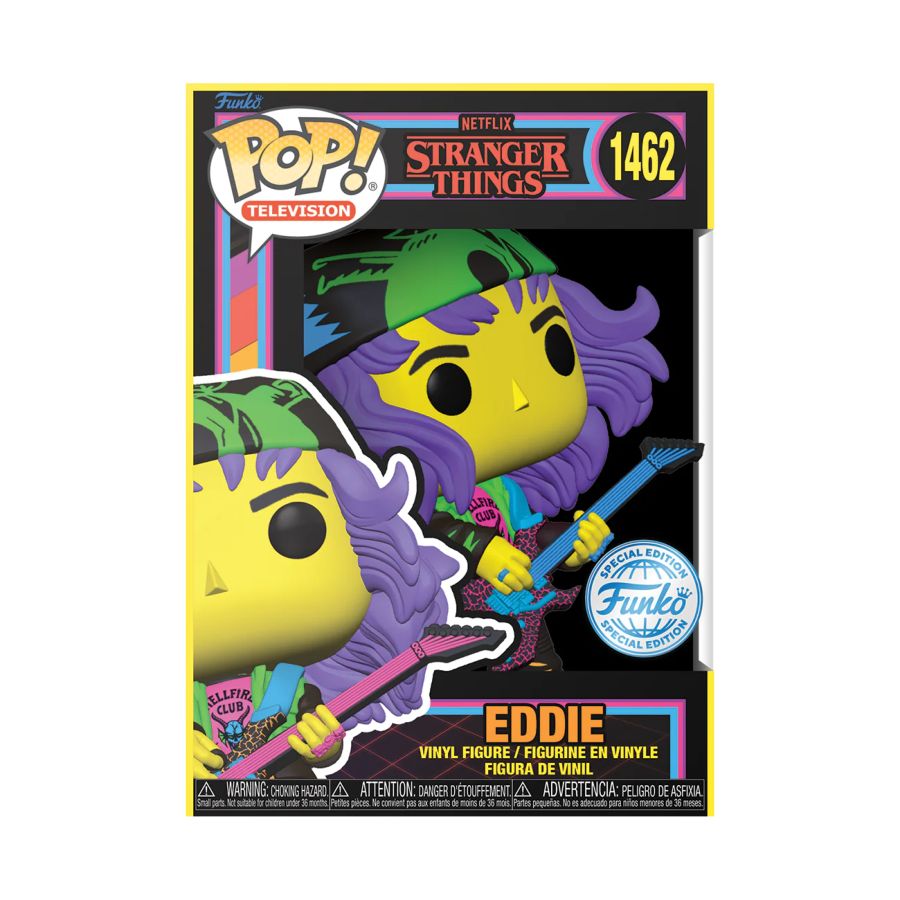 Stranger Things - Eddie with Guitar US Exclusive Blacklight Pop!