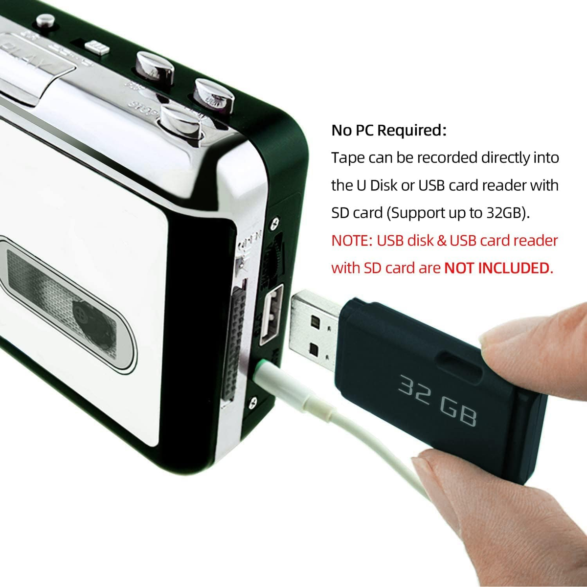 CASSETTE PLAYER: Portable Bluetooth 231 MP3 Converter