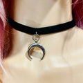 Crescent Moon Vegan Leather Choker