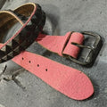 Deuce Studded Grunge Pink Leather Belt