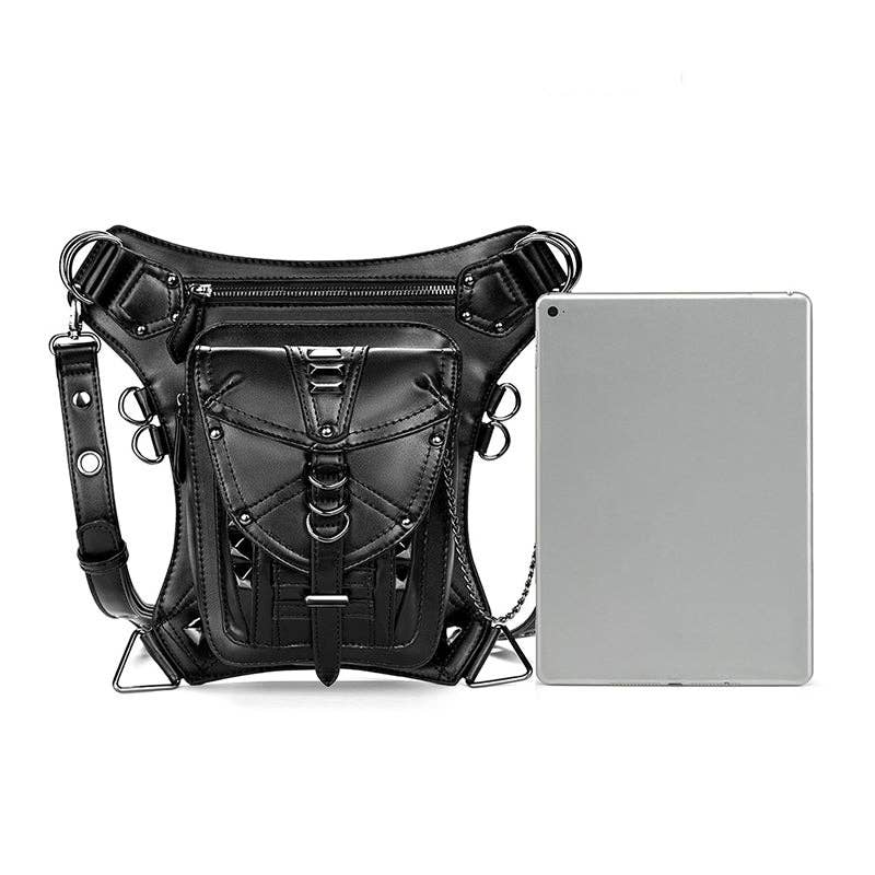 Punk Style Rivet Chain Bag: Black