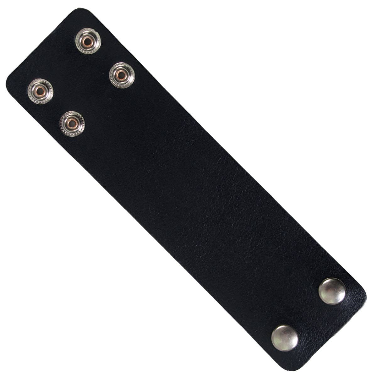 Plano Black Leather Wristband