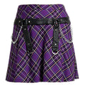 Harnessed Purple Plaid Skirt