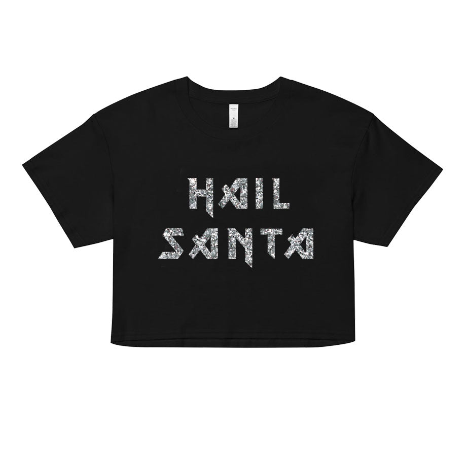 Hail Santa Glitter Crop Top