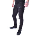 Black Chrome Skinny Leg Spike Pants