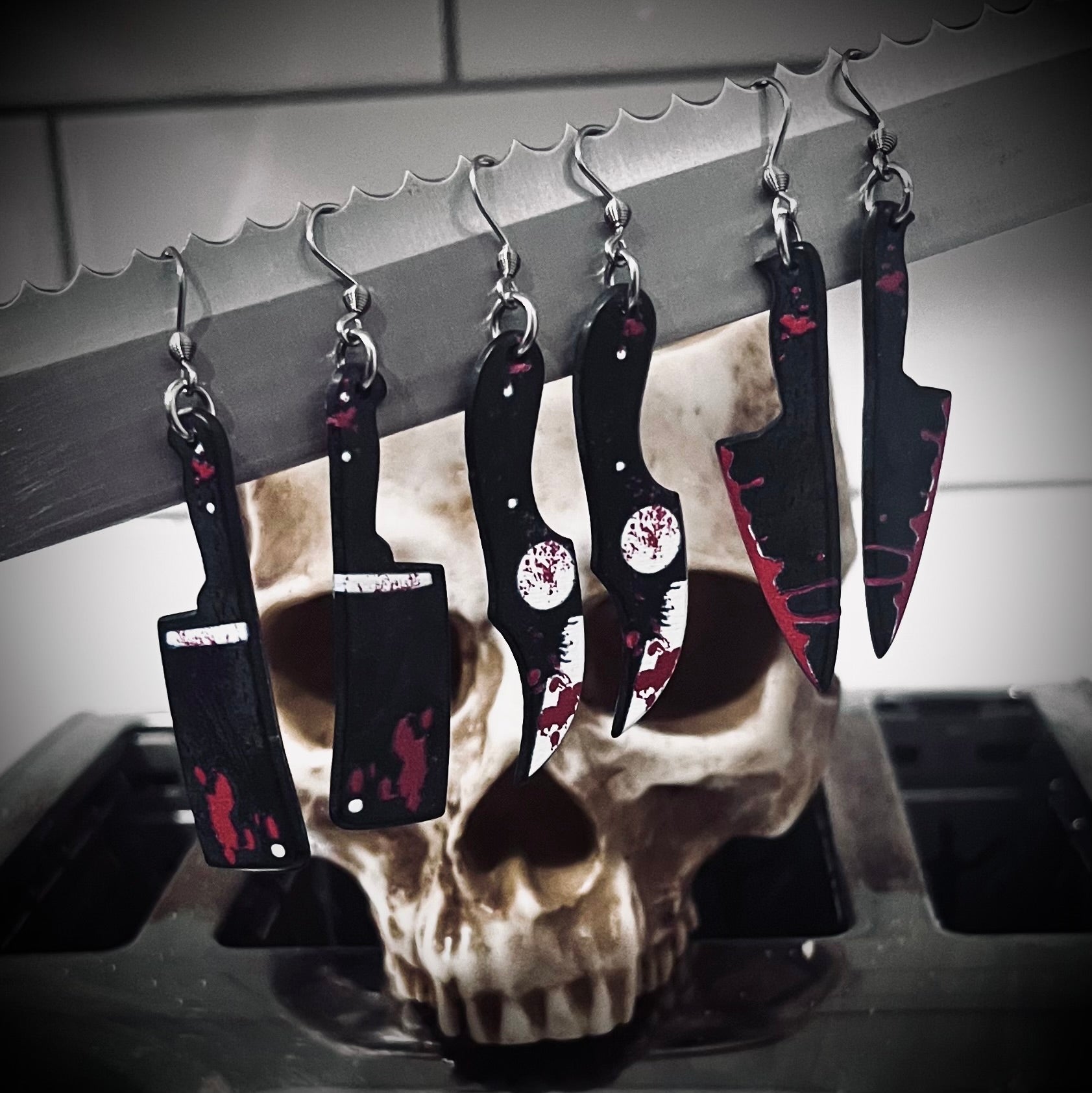 Bloody Scares Earrings - Ultimate Chop Cleaver