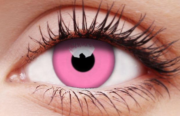 UV Glow Pink Contact Lenses