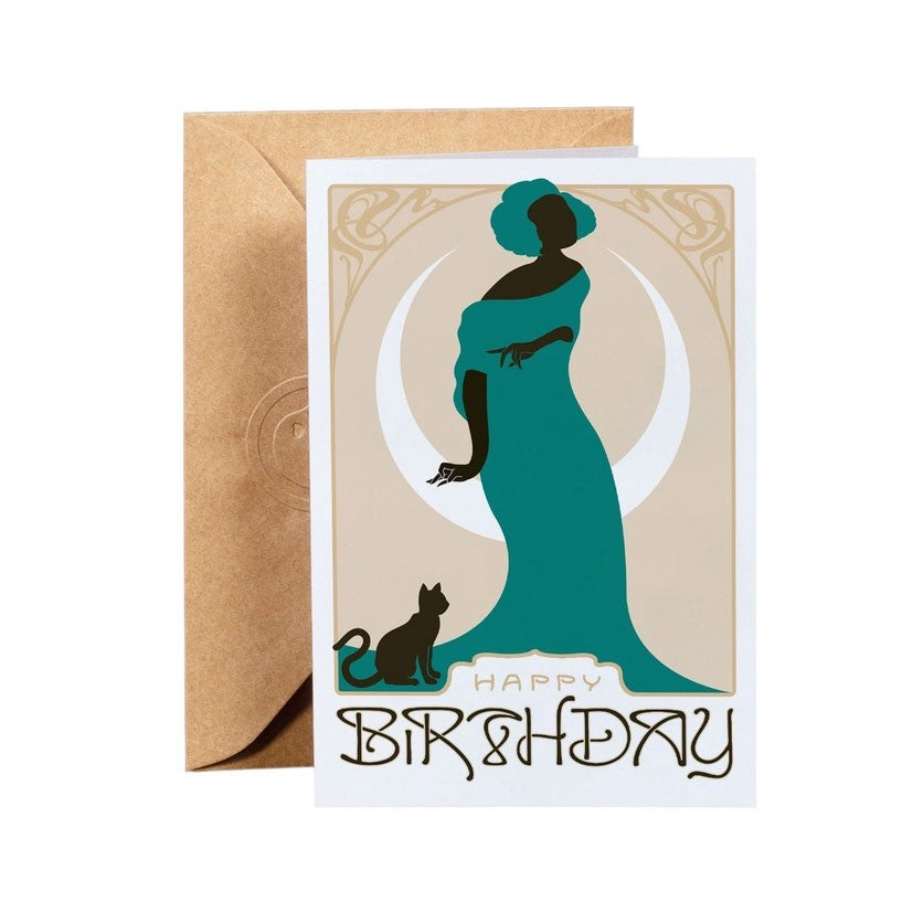 Familiar Cat Creature Birthday Blank Card