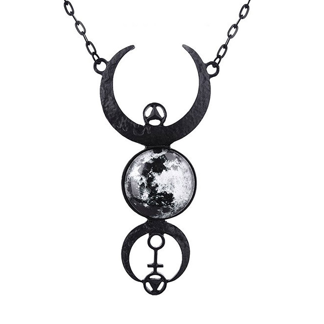 Black Full Moon Necklace
