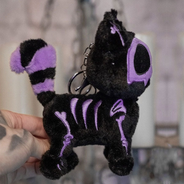 Ultra Violet Bones Skelekitty Plush Keychain