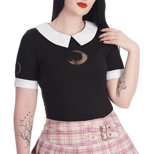 Black Moon Dreaming Collar Top