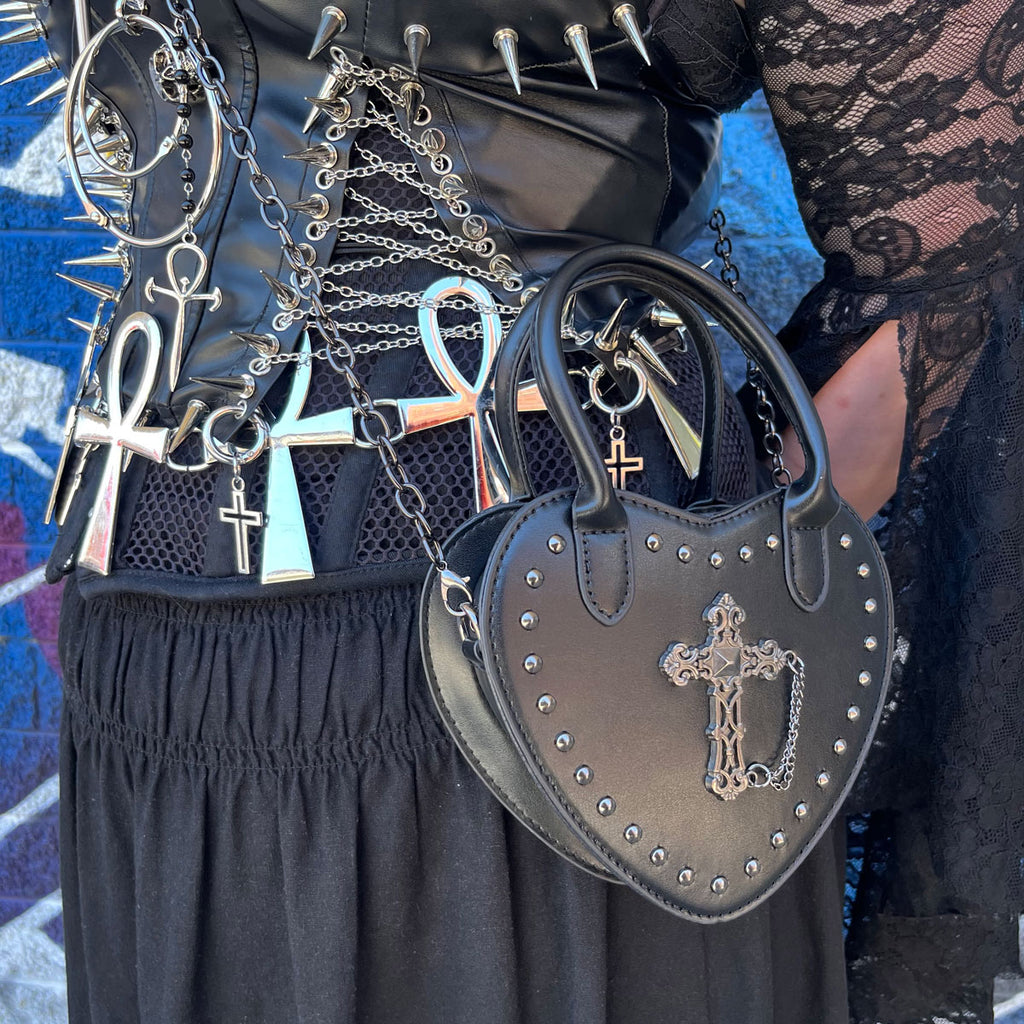 Dark Desire Heart-Shaped Crossbody Bag