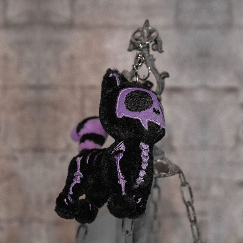 Ultra Violet Bones Skelekitty Plush Keychain