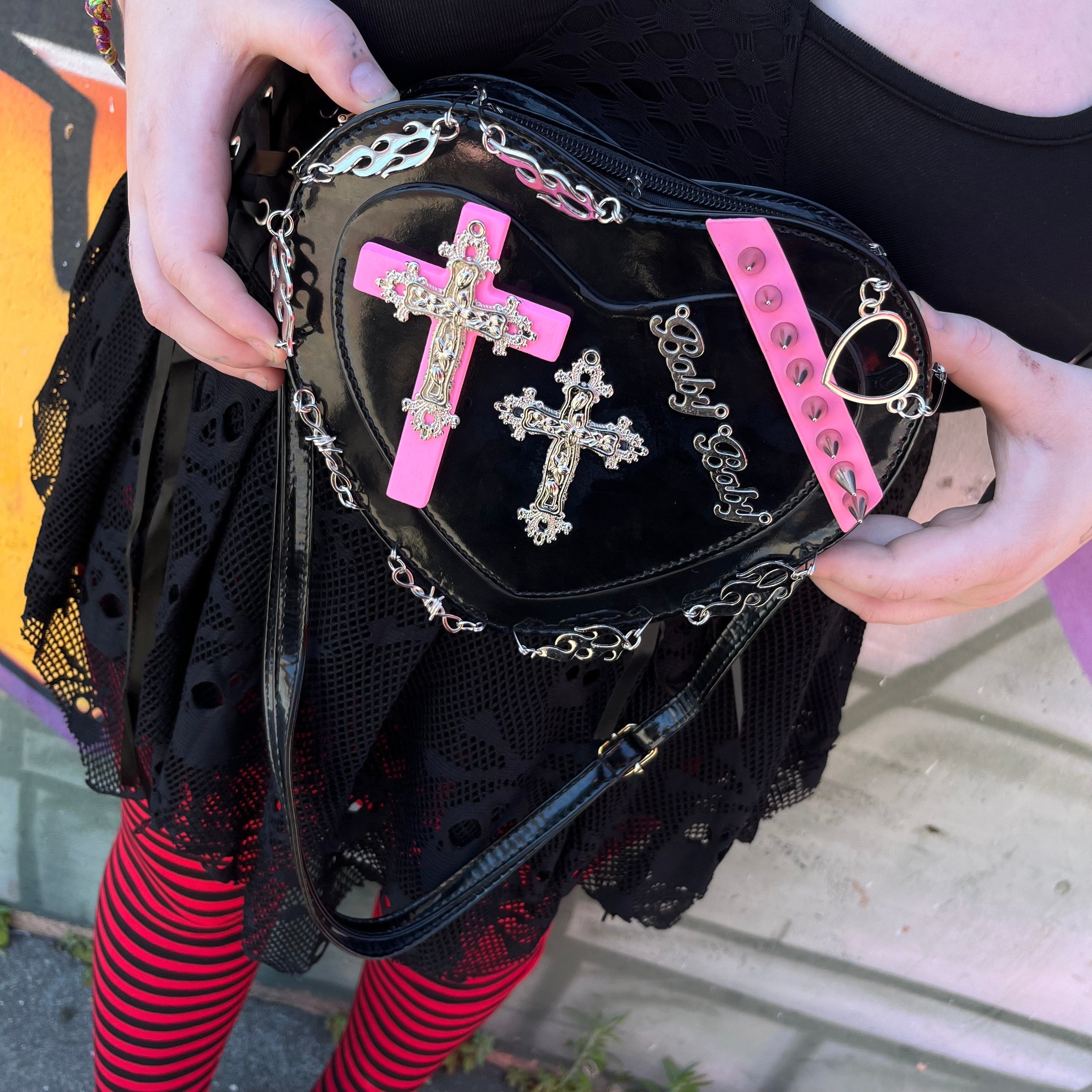 Baby Black Heart Shoulder Bag
