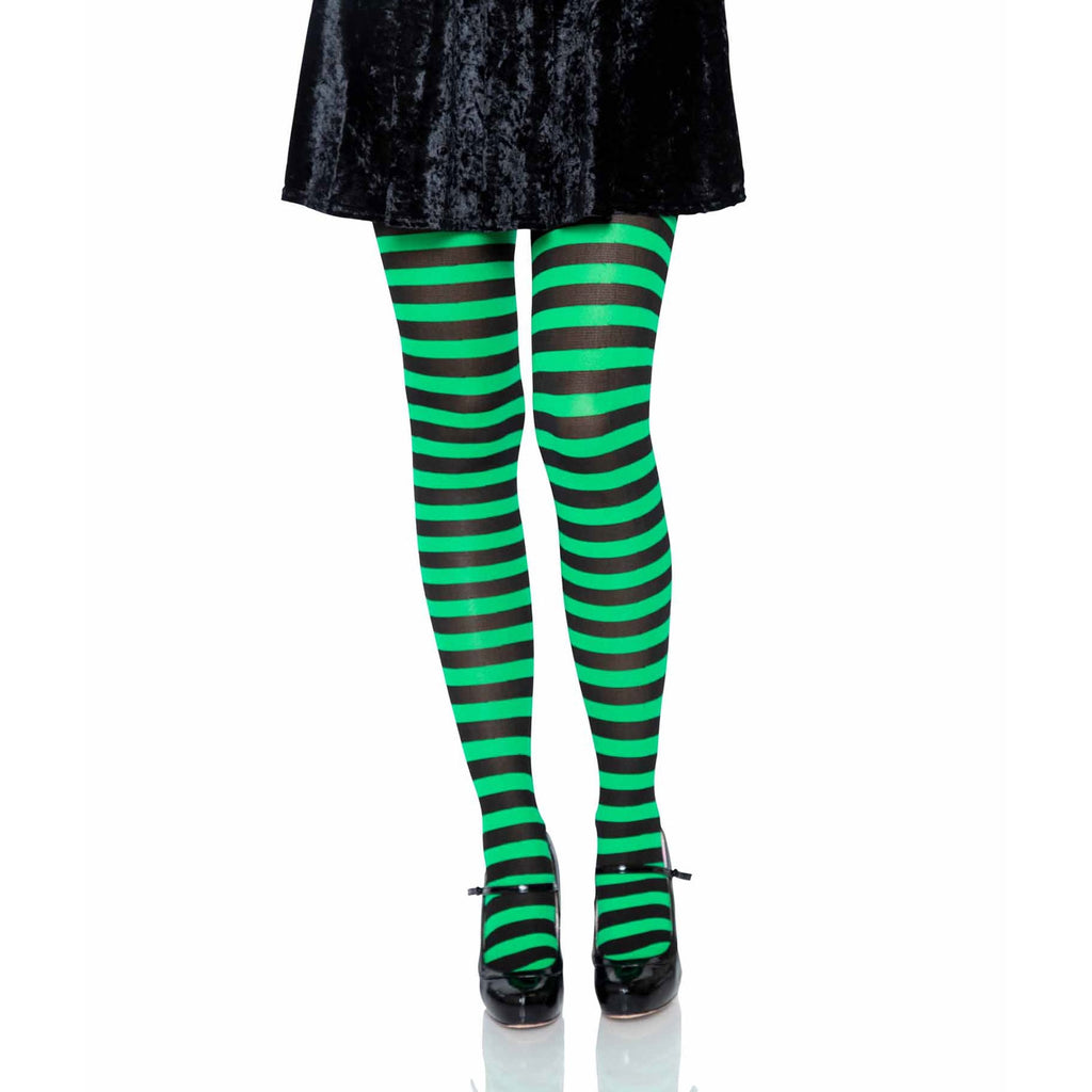Wicked Stripe Tights - Green