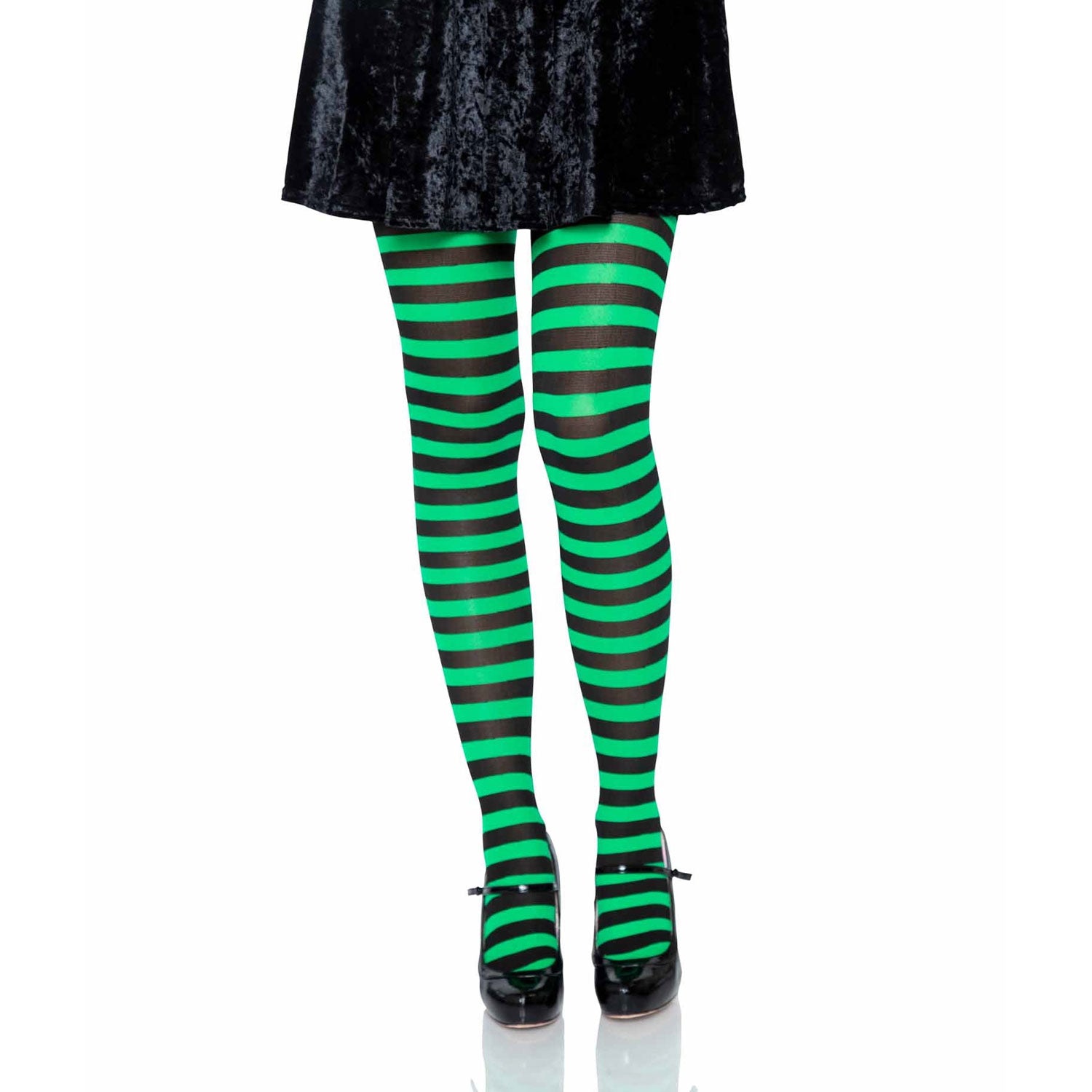 Wicked Stripe Tights - Green
