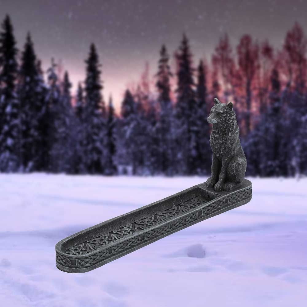 Obsidian Wolf Scent Catcher Incense Burner