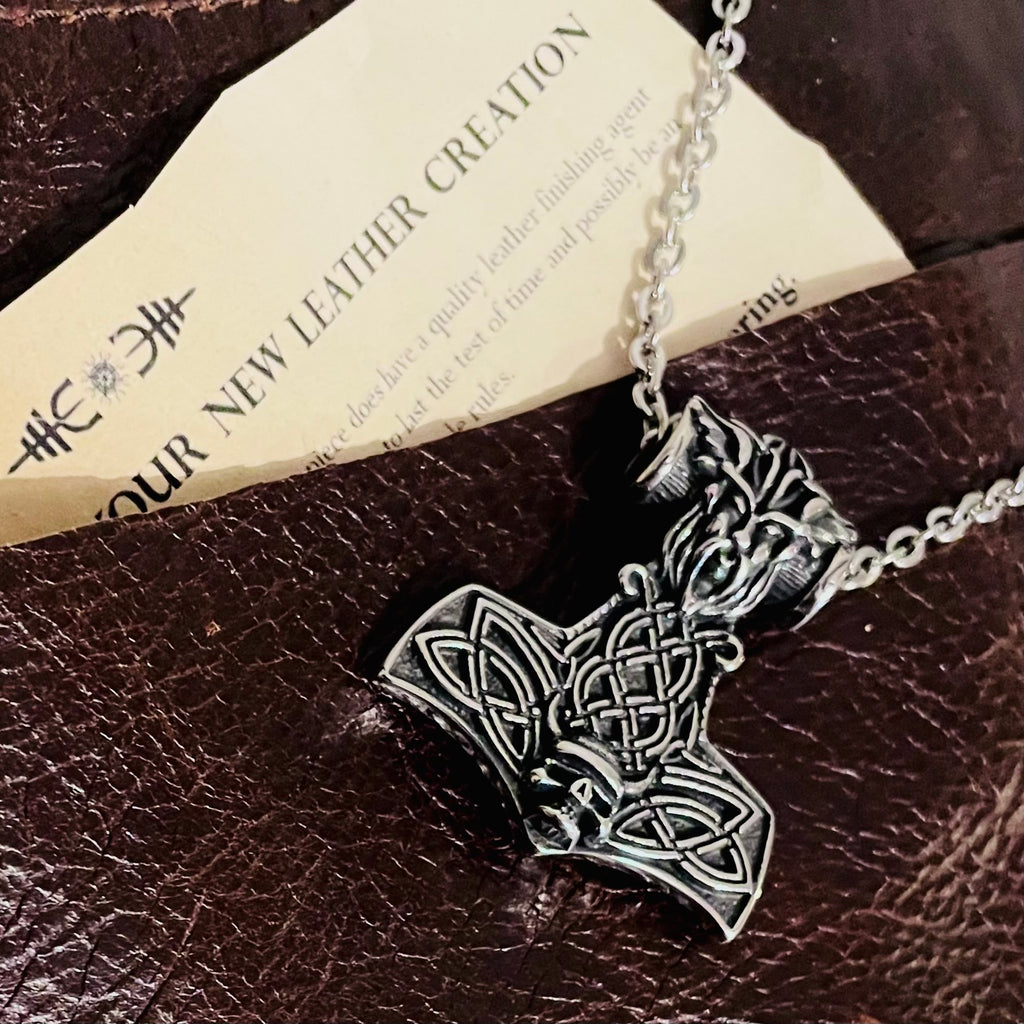 Mjölnir Thors Hammer Strength of the Gods Necklace