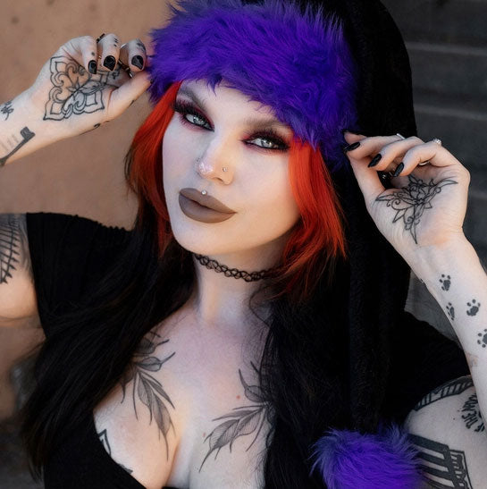 Santa Claws Purple Hat