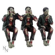 See No, Hear No Speak No Evil Wise Zombies Figurine