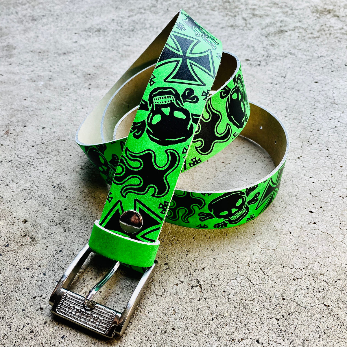 Skull and Valour Leather Belt