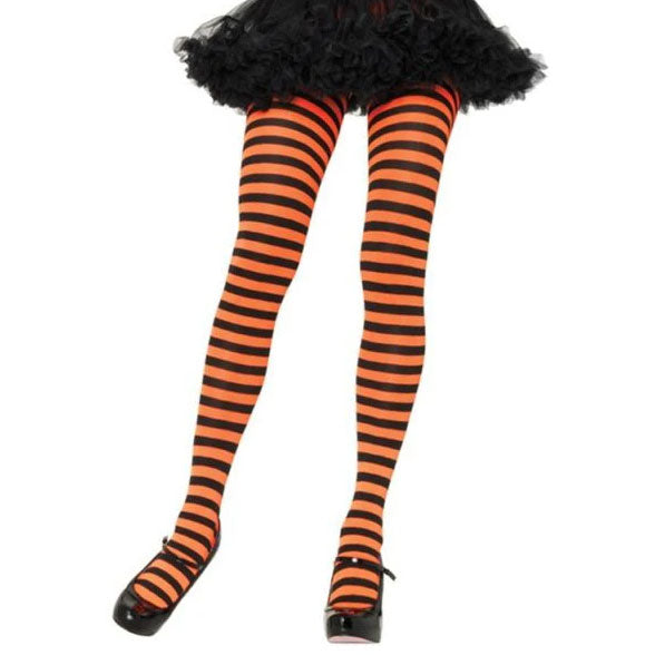 Wicked Stripe Tights - Orange
