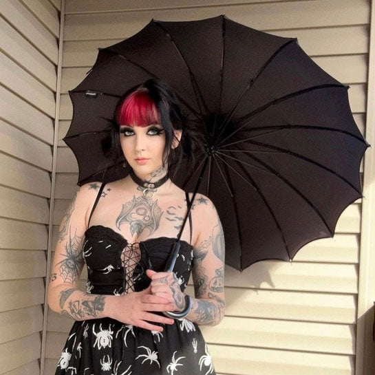 Batwing Pagoda Umbrella - Midnight Black