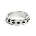 Black Hearted Spinner Ring