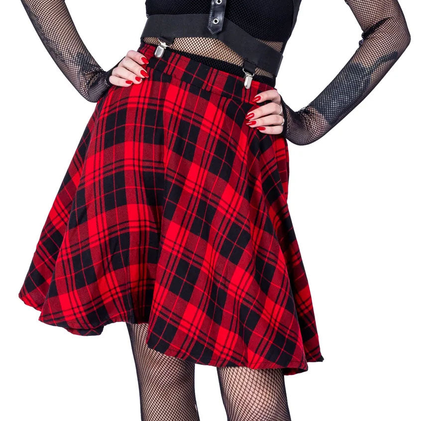 Elrene Red Tartan Skirt