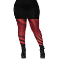 Wicked Stripe Tights - Black/Red Plus Size 3X