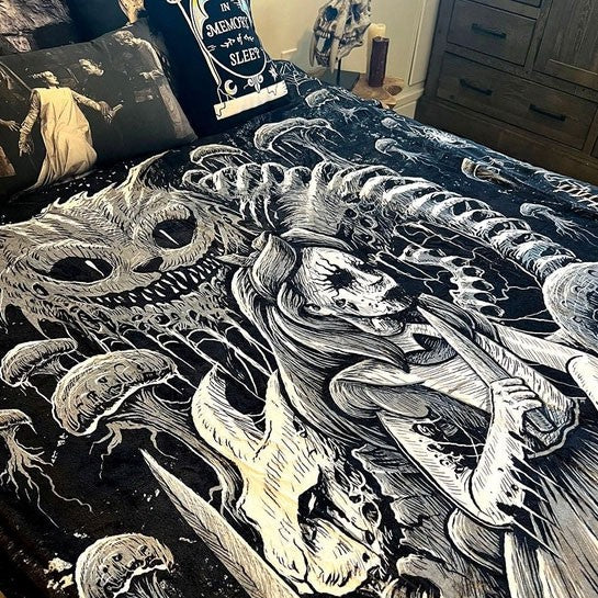 Alice in Murderland Throw Blanket
