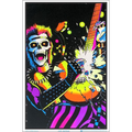 Skull Rocker Flocked Black Light Poster 200